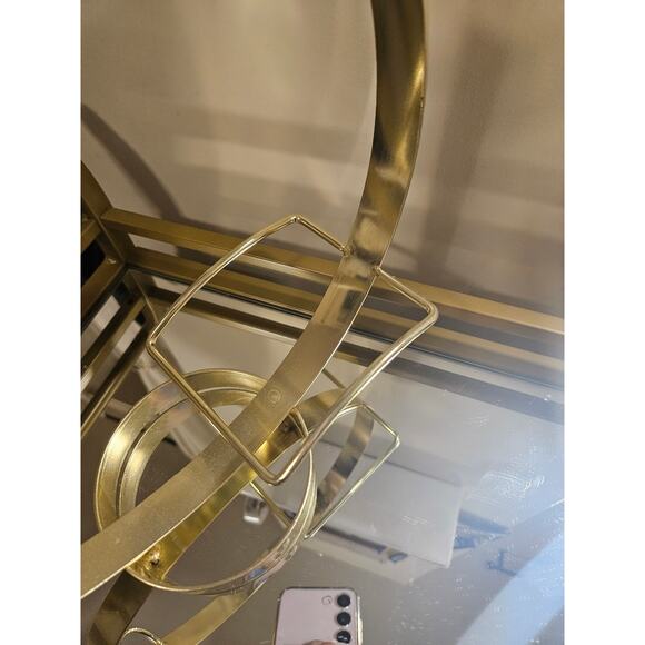 Modern Simple Circle Ring Tabletop Display Wine Rack Bottle Holder, Gold - Picture 10 of 10